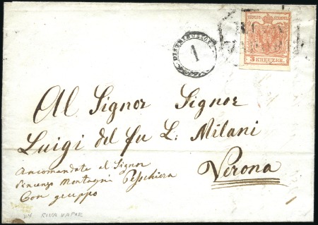 Stamp of Austria » Ship Mail 1852 LAKE MAIL - LAGO DI GARDA: Folded lettersheet