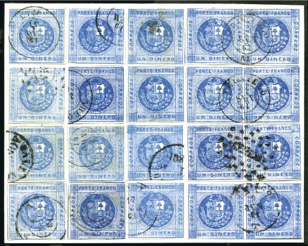 Stamp of Peru » 1860-61 Zig-Zag Spandrels 1d Blue, the second setting (used for stamps deliv