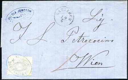 Stamp of Bulgaria » Austrian Levant Post Offices 1868 DANUBE STEAMSHIP COMPANY: Folded lettersheet 