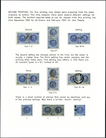 Stamp of Peru » 1860-61 Zig-Zag Spandrels 1861 SECOND PRINTINGS, 1d Blue, second and third s