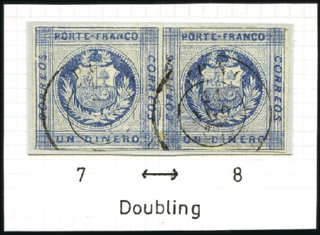 Stamp of Peru » 1860-61 Zig-Zag Spandrels 1d Third Printing, 2nd retouch, first & second set
