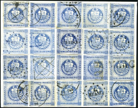 Stamp of Peru » 1860-61 Zig-Zag Spandrels 1d Third Printing, 2nd retouch (broken line under 