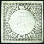 Stamp of Peru » 1862-73 Lecoq Machine Issues Proofs in black on white paper for the 1d and 1p v
