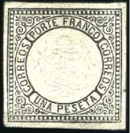 Stamp of Peru » 1862-73 Lecoq Machine Issues Proofs in black on white paper for the 1d and 1p v