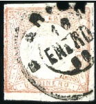 Stamp of Peru » 1862-73 Lecoq Machine Issues So-called "Arms sideways" error of the 1d Red, att