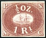 Stamp of Peru » Pacific Steam Navigation Co. Issue REPRINTS of both values on vert. laid paper, plus 