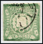 Stamp of Peru » 1862-73 Lecoq Machine Issues 1868-74 1d Green, balance of exhibit on 6 pages hi