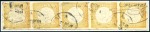 Stamp of Peru » 1862-73 Lecoq Machine Issues 1872 1p Orange-Yellow, two exhibit pages showing m