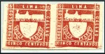 Stamp of Peru » 1870-73 Le Coq Trencito & Llama 1870 1d "Trencito," 4 exhibit pages thoroughly cov