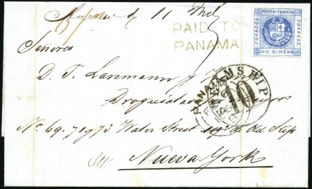 Stamp of Peru » British Post Offices 1d Blue, worn impression, uncancelled on folded le