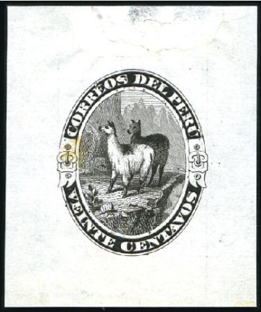 Stamp of Peru » 1866-67 American Banknote Co. Issues Die Proof in black for the 20c value (without fram