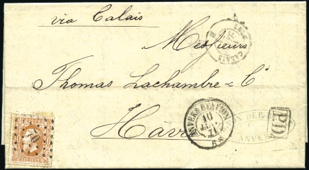 Stamp of Belgium » Belgique. 1869-83 Nouveaux types et nouvelles valeurs - Émission 30c ambre sur enveloppe d'Anvers 10.01.71 pour le 