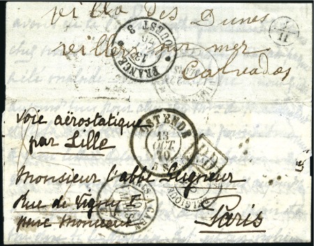 Stamp of Belgium » Belgique. 1869-83 Nouveaux types et nouvelles valeurs - Émission Guerre de 1870 : Pli d'Ostende 13.10.70 sur papier