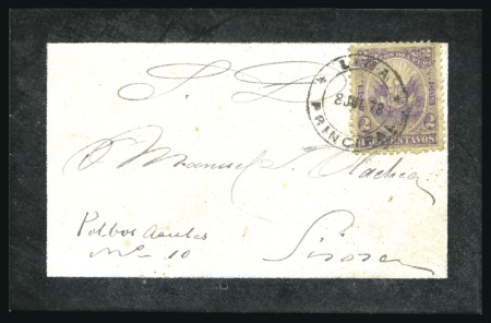 Stamp of Peru » 1874-1884 Definitives 2c Dark Violet single franking tied by 1878 Lima /