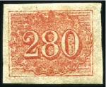 Stamp of Brazil 1861 280r & 430r "Coloridos," full og, small hr, g