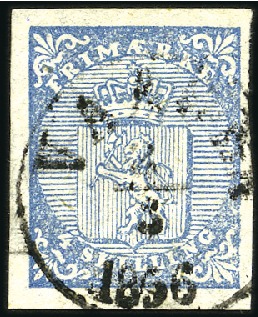 Stamp of Norway » 1st Issue 4Sk blue used with VAAGEN 2.8.56 part cancel showi