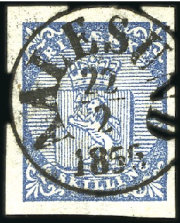 Stamp of Norway » 1st Issue 4Sk blue used with nearly complete ALESUND 22.2.56