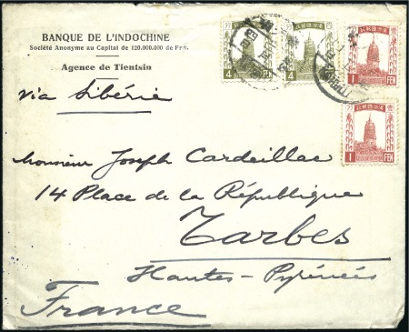 Stamp of China 1931-38, Archive of 45 covers from CHINA to France