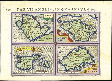 Stamp of Great Britain » Channel Islands ANTIQUE MAP: ca.1618 Bertius Atlas engraved map of