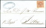 Stamp of Peru » Collections and Large Lots 1858-61 1 peseta Reds, great lot of 9 covers incl.