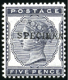 Stamp of Great Britain » 1855-1900 Surface Printed 1880 "Provisional" set of five with Specimen type 