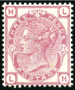 Stamp of Great Britain » 1855-1900 Surface Printed 1880-83 3d Rose pl.21, mint nh, scarce so fine and