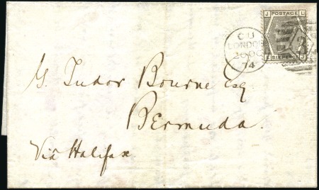 Stamp of Great Britain » 1855-1900 Surface Printed 1874 (Oct 20) Entire to BERMUDA with 1873-80 6d gr