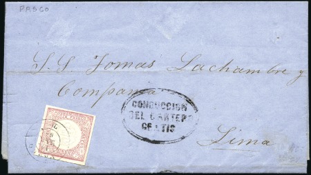 Stamp of Peru » Collections and Large Lots 1862 1d Red  &1868 1d Green Lecoq issues, terrific