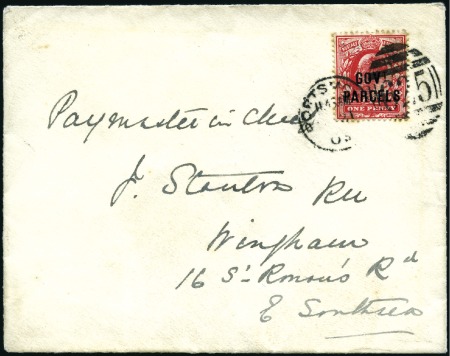 Stamp of Great Britain » Officials GOVERNMENT PARCELS: 1903 Envelope sent locally in 