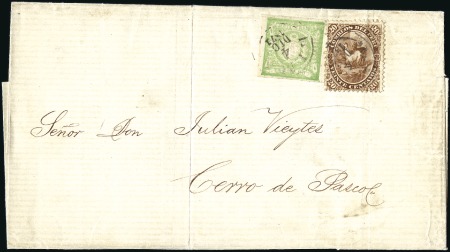 Stamp of Peru » 1866-67 American Banknote Co. Issues 1871 Cover with internal text showing MIXED ISSUES
