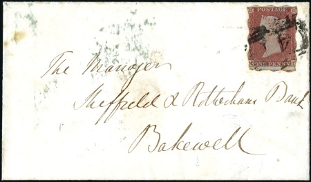 Stamp of Great Britain » 1841 1d Red TREASURY ROULETTE: 1d Red-Brown pl.157 ML with "Tr