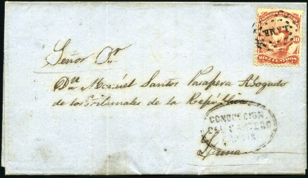 Stamp of Peru » Collections and Large Lots 1866-67 American Banknote Co. "Llama" issues, high