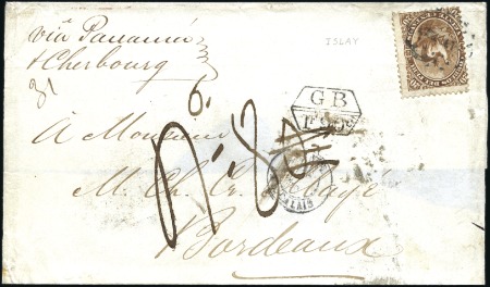 Stamp of Peru » 1866-67 American Banknote Co. Issues 20c Brown tied by Islay dotted cancel to May 1870 