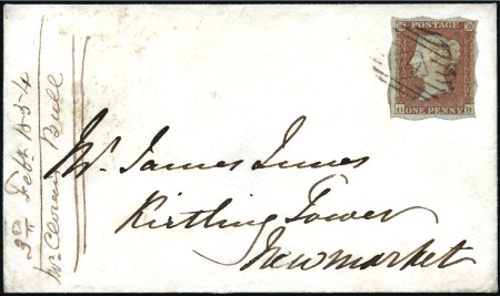 Stamp of Great Britain » 1841 1d Red TREASURY ROULETTE: 1d Red-Brown pl.170 OB with "Tr