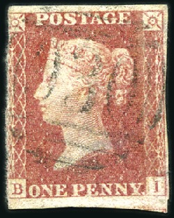 Stamp of Great Britain » 1854-70 Perforated Line Engraved 1857-63 1d Rose-Red pl.62 BI (die II, alphabet III