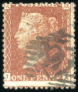 Stamp of Great Britain » 1854-70 Perforated Line Engraved 1855 1d Red-Brown pl.27 JA (die II alph. III wmk S