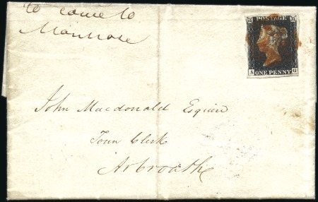 Stamp of Great Britain » 1840 1d Black and 1d Red plates 1a to 11 Plate 1b AG with "fortuitous separation" almost mi