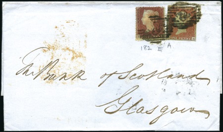 Stamp of Great Britain » 1854-70 Perforated Line Engraved 1854 1d Red-Brown pl.182 TE in combination with 18