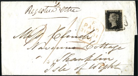 Stamp of Great Britain » 1840 1d Black and 1d Red plates 1a to 11 Plate 5 CG with close to very good margins, tied b