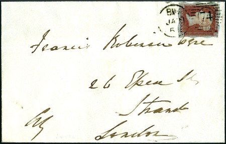 Stamp of Great Britain » 1841 1d Red TREASURY ROULETTE: 1d Red-Brown EC with "Treasury 