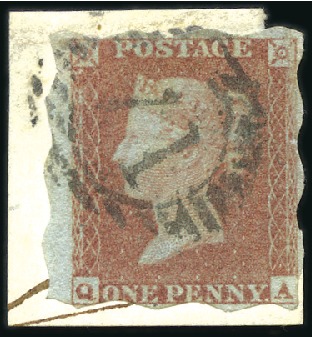 Stamp of Great Britain » 1841 1d Red TREASURY ROULETTE: 1d Red-Brown QA with "Treasury 