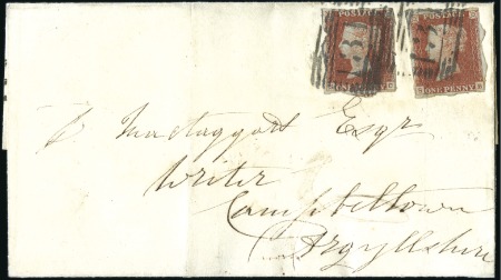 Stamp of Great Britain » 1841 1d Red PRIVATE ROULETTE: 1d Red-Brown SB & SC with privat