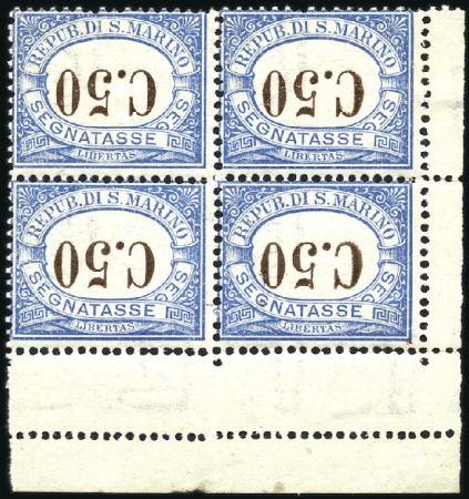 Stamp of Italy » San Marino 1925 POSTAGE DUES: 10C and 50C each in marginal bl
