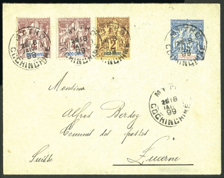 Stamp of Colonies françaises » Chine (Postes françaises) 1902 Circulaire imprimé pour Nancy avec 5c Sage su