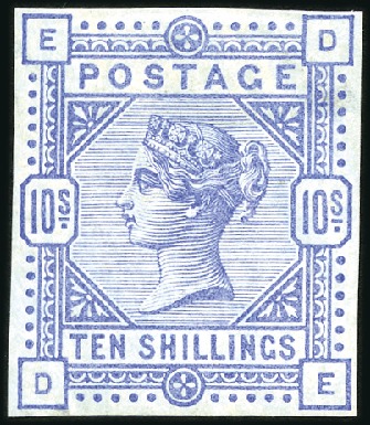 Stamp of Great Britain » 1855-1900 Surface Printed 1883-84 10s Ultramarine on blued paper IMPRIMATUR,