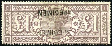 Stamp of Great Britain » 1855-1900 Surface Printed 1884 £1 Brown-Lilac with SPECIMEN type 11 overprin