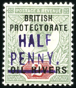 Stamp of Nigerias » Niger Coast Protectorate 1893 Old Calabar provisional 1/2d on 2d (violet su