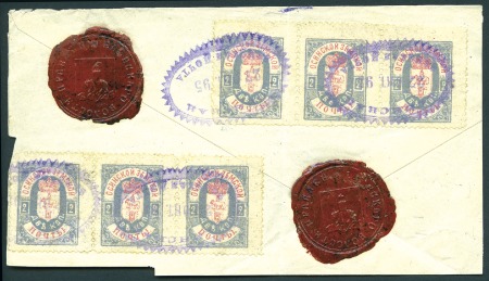 Stamp of Russia » Zemstvos OSA: 1895 Cover back piece bearing two strip of th