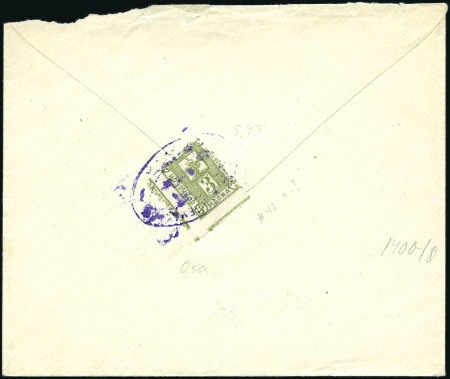 Stamp of Russia » Zemstvos OSA: 1906(ca) Locally posted cover franked on reve