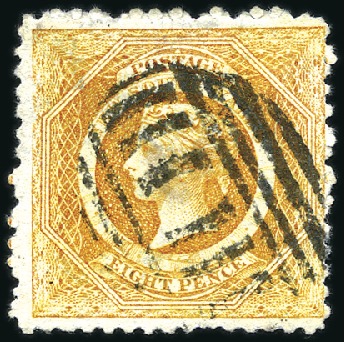Stamp of Australia » New South Wales 1860-72 Diadem 8d Orange perf.12, barred oval canc